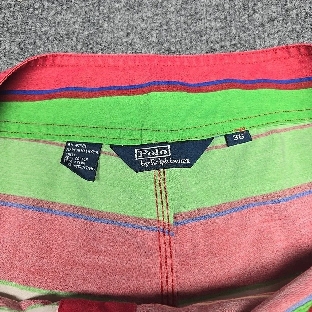 Polo Ralph Lauren Board Shorts Mens 36 Swimming Swim Athletic Surfing Striped